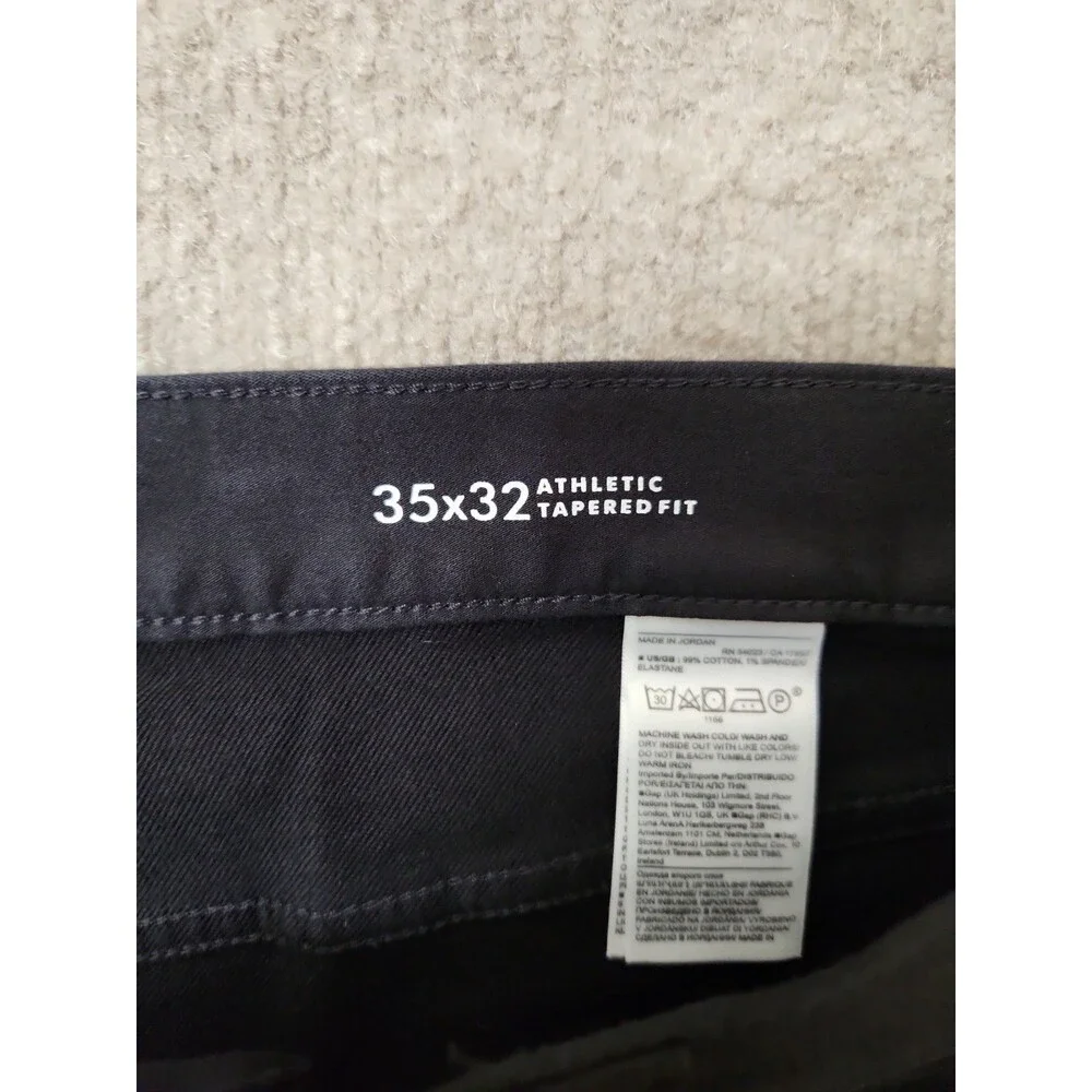 Banana Republic Tapered Traveler Pants Mens 35x32 Black Athletic Stretch